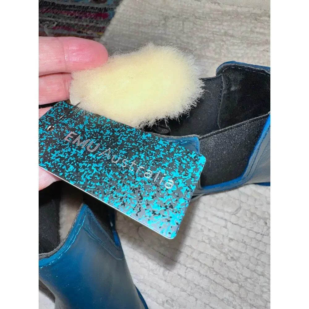 NWT EMU AUSTRALIA TURQUOISE TEAL BLUE WATERPROOF SHEARLING LINED BOOTS 8 -